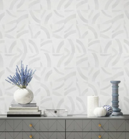 White Embossed Wallpaper – Neutral Glow (24101-1)